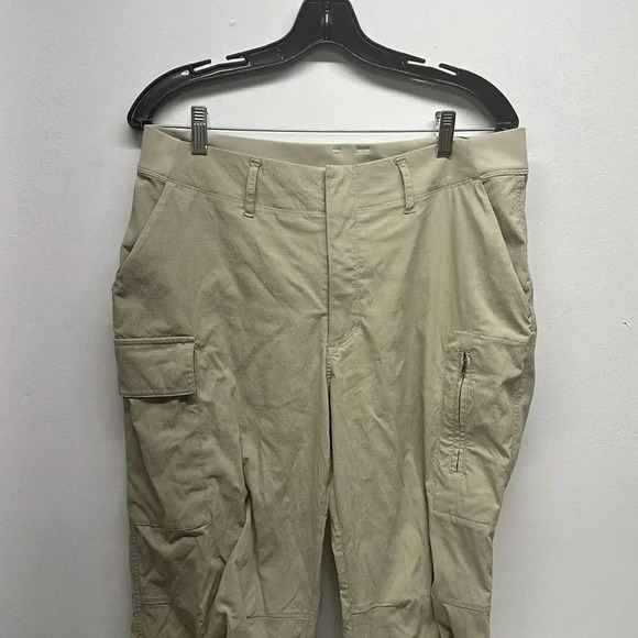 Athleta Trekkie Utility Cargo Pant Pants Elastic Waist Ecru Beige Tan Size 14 - Picture 5 of 12